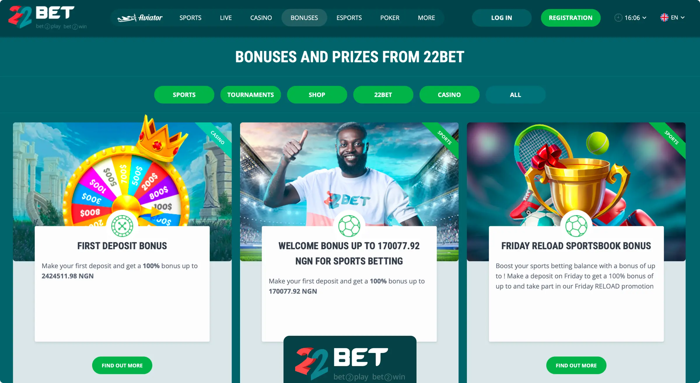 22Bet Bonus Offers